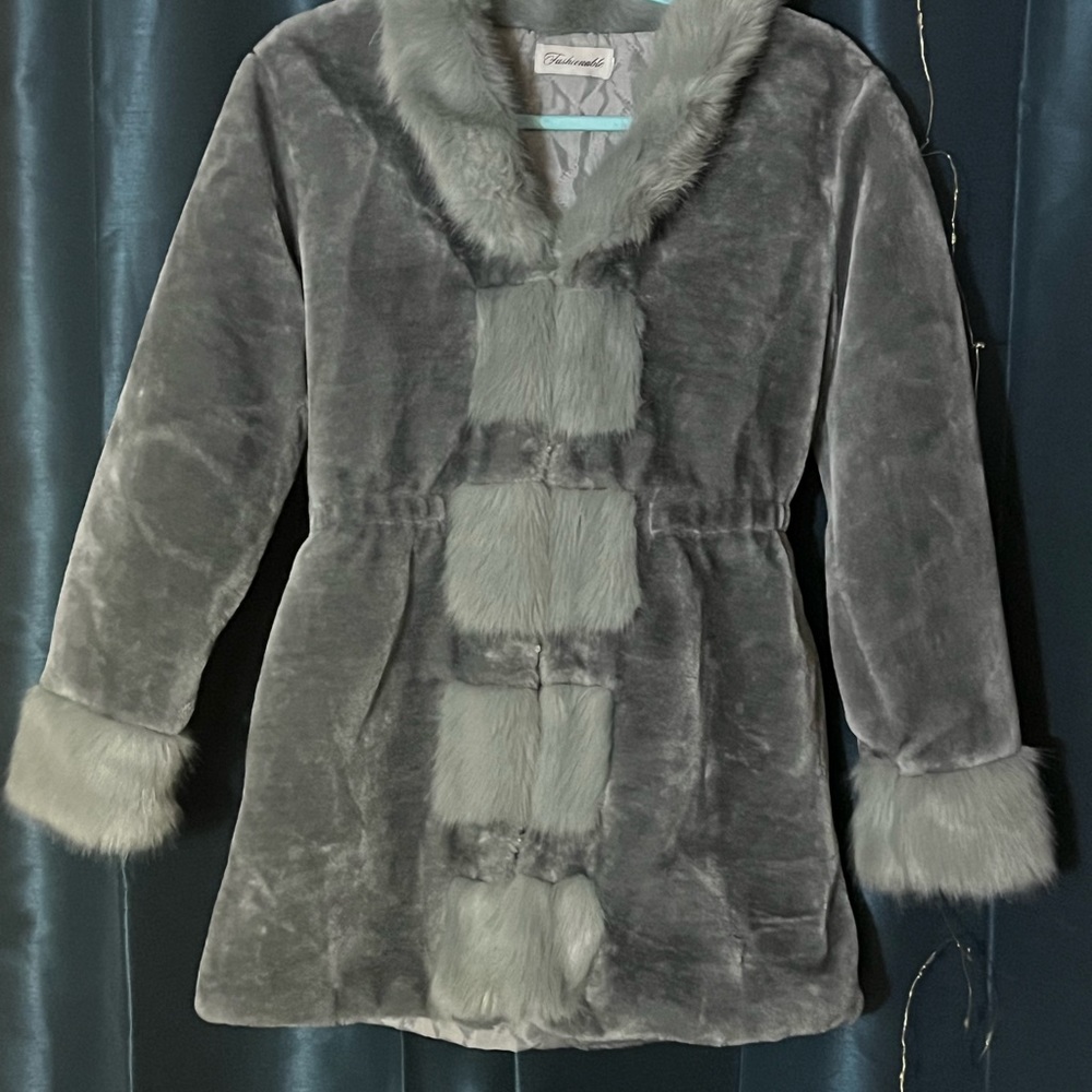 Grey Faux Fur Coat